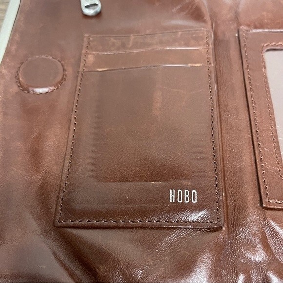 HOBO Womens Lauren Clutch Wallet Leather Floral Lining - EUC - Picture 6 of 16